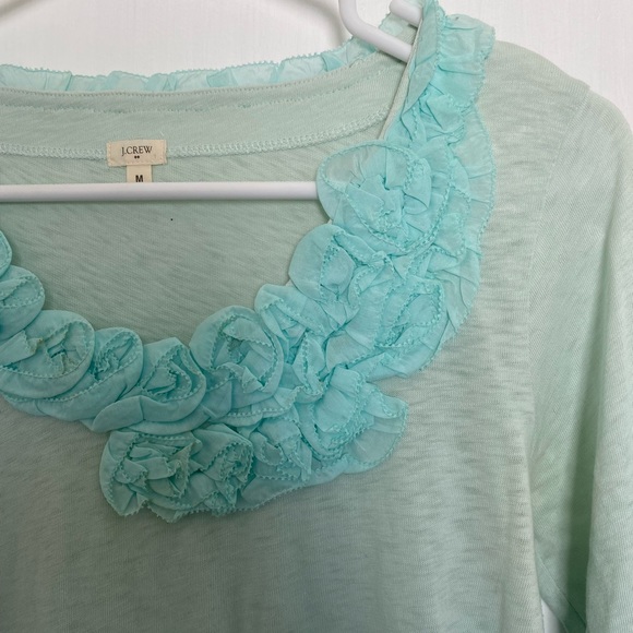 JCREW Mint Blouse with Floral Detail - Picture 3 of 3